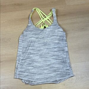 Lululemon Athletica Gray and Yellow Strappy Women's Tank Top size 4